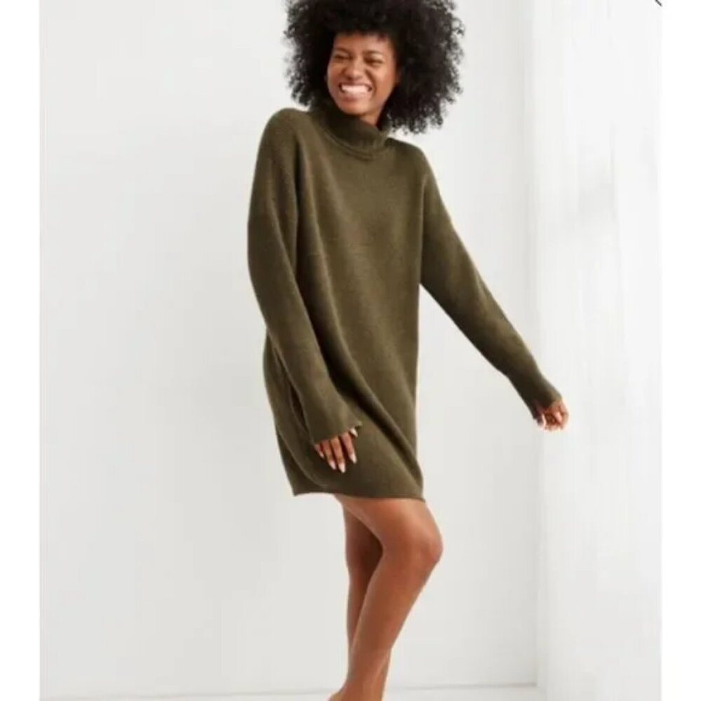 Aerie Cozy Up Waffle Sweater Dress M